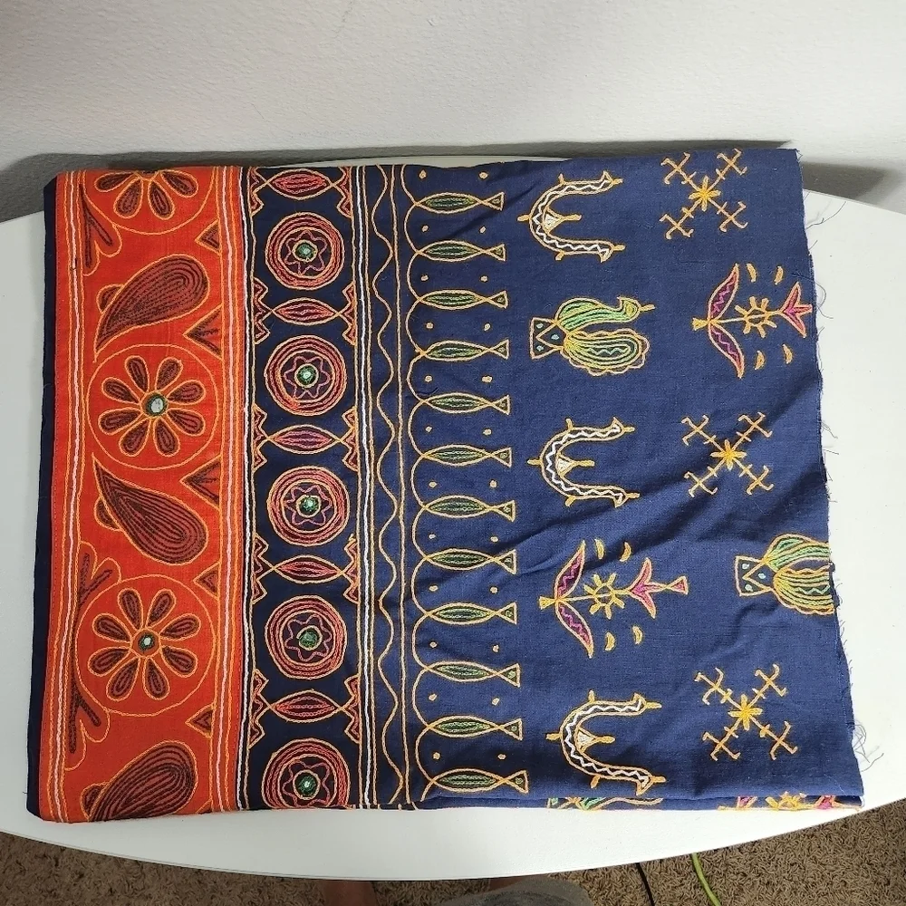 Handcrafted Boho Embroidered Repurposed Fabric Set of Pillows